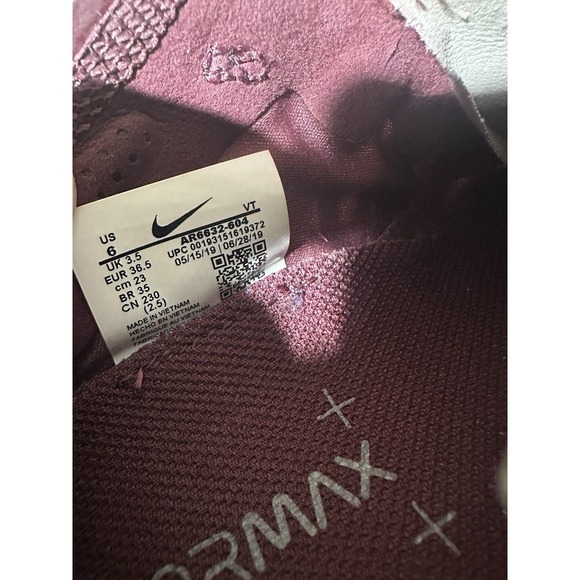 Nike Air VAPORMAX 2019 Night Maroon Burgundy Ash Women\'s Size 6AR6632-604